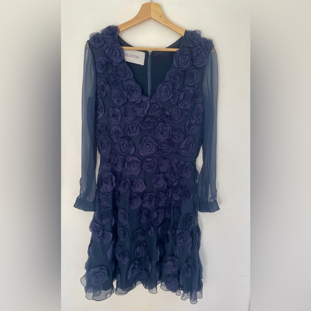Valentino Silk Rosette Dress
